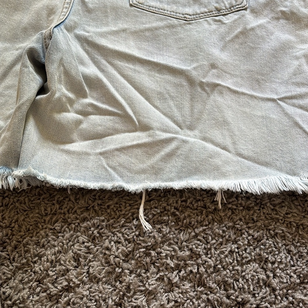 RSQ Distressed Boyfriend Denim Shorts - Light Blue - Picture 14 of 14